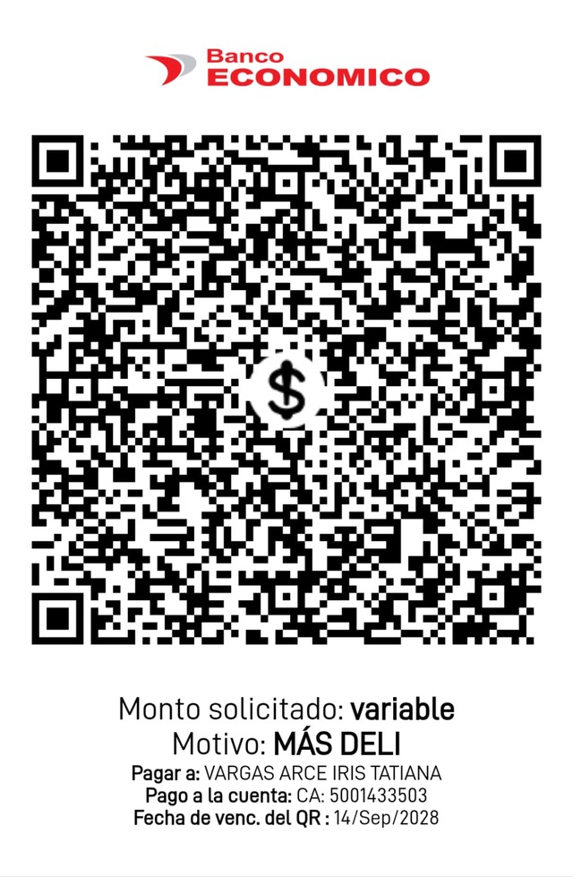 Código QR de pago Más Deli - Banco Económico